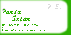 maria safar business card