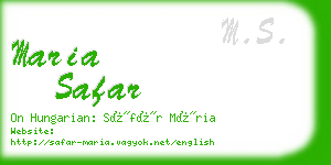 maria safar business card